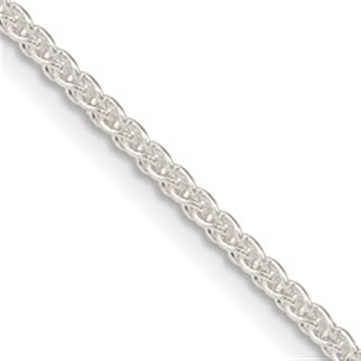 White Sterling Silver 1.6 MM Spiga Chain 20" Long