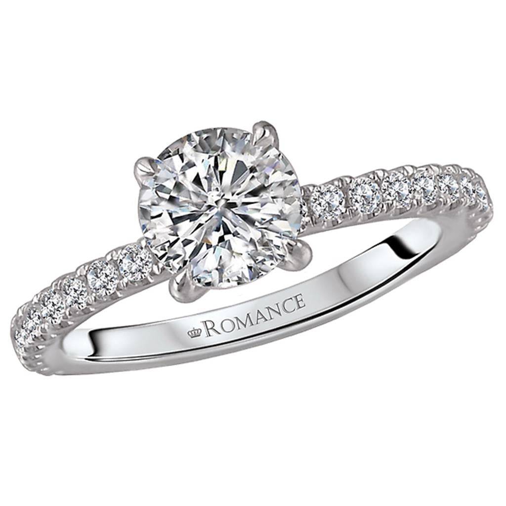 Solitare Accent Style Diamond Engagement Ring .925 White 
(Center Stone Not Included)