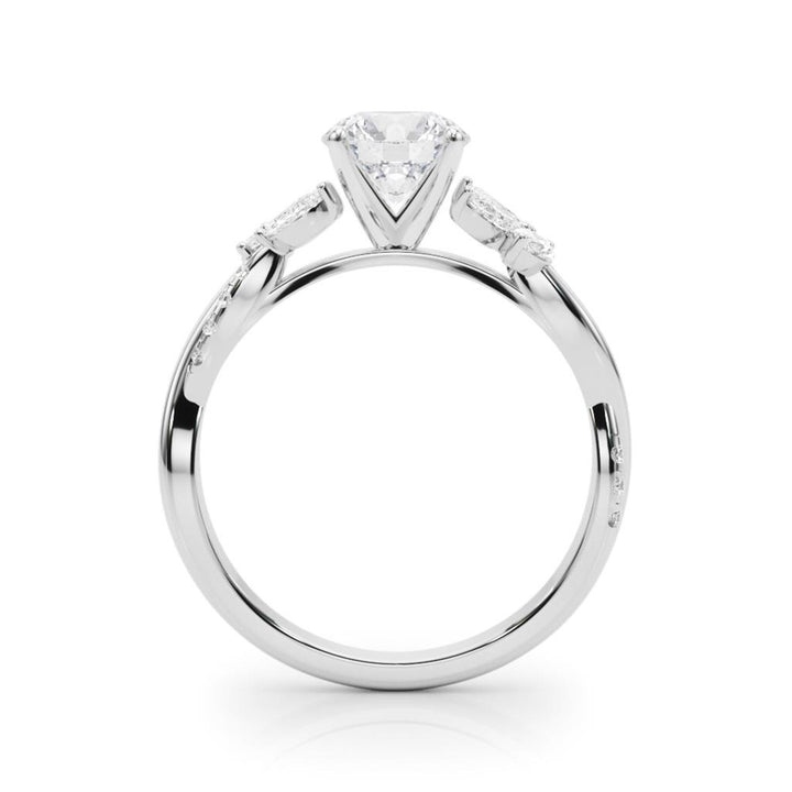 Contemporary Style Diamond Engagement Ring 14 Karat Gold White 
(Center Stone Not Included)