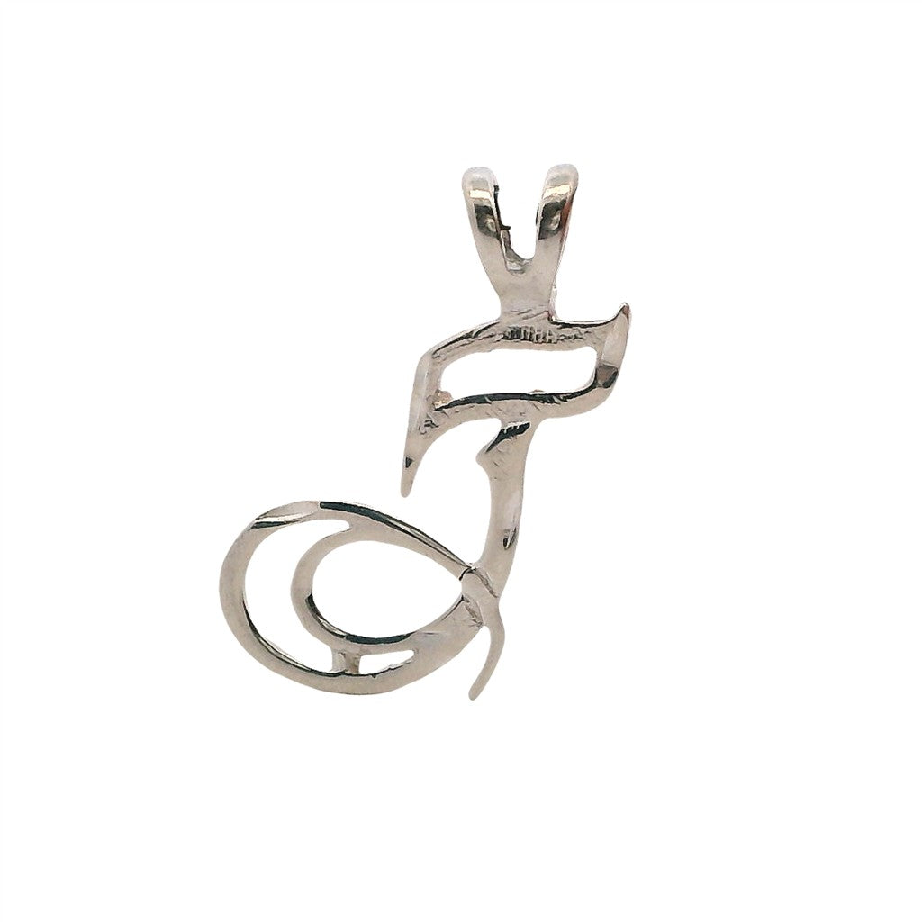 Drop Style Initial Pendant/ Charm Sterling Silver