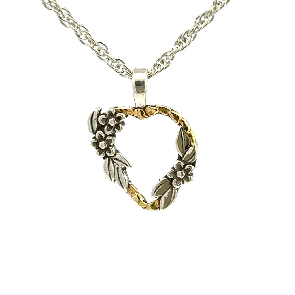 Drop Style Flower Pendant Sterling Silver