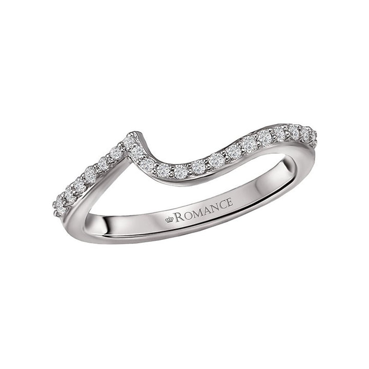 Fitted Style Diamond Wedding Band 14 Karat Gold White size 6