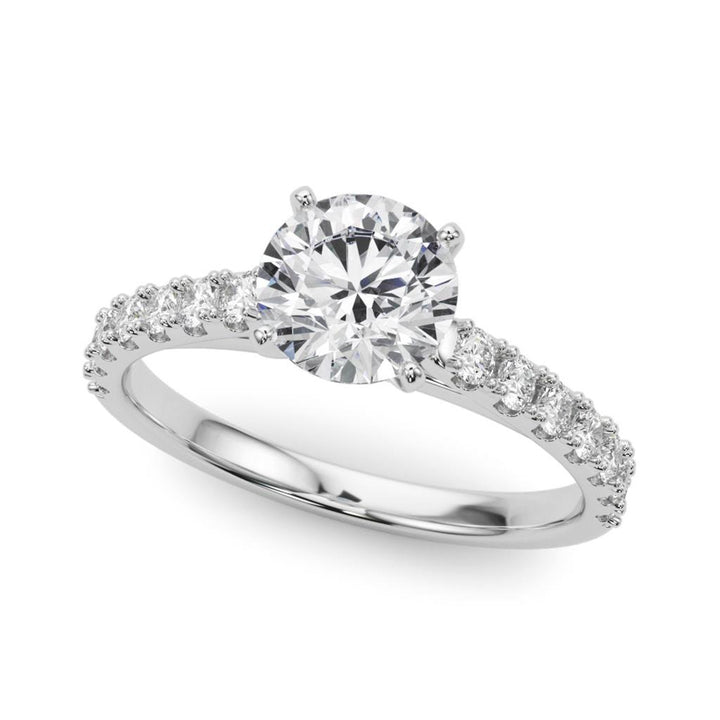 Classic Style Diamond Engagement Ring 14 Karat Gold White 
(Center Stone Not Included)