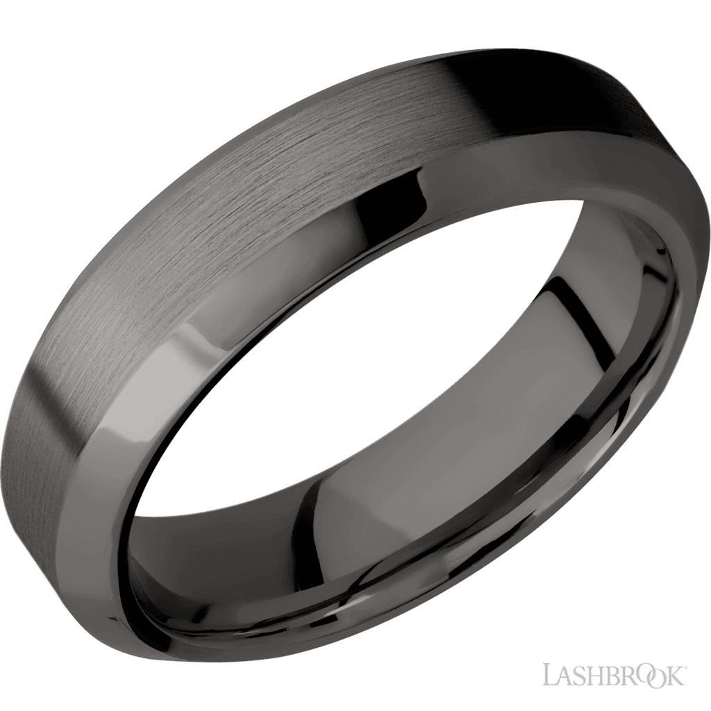 Black Tantalum Noir Alternative Metal Ring 6mm wide Size 9.5