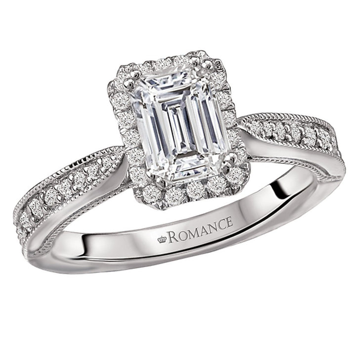 Halo Style Diamond Engagement Ring 14 Karat Gold White 
(Center Stone Not Included)