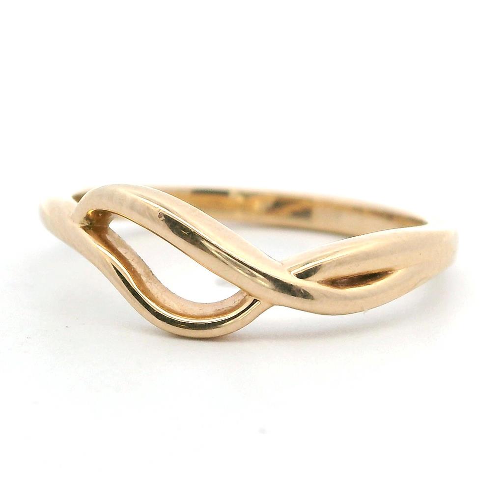 Sweeping Free Form Fashion Ring 14 Karat Gold Yellow Size 5.5