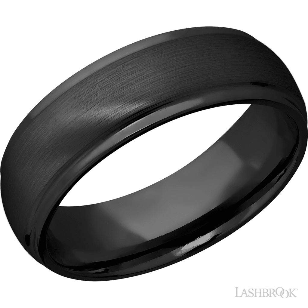 Black Zirconium Alternative Metal Ring 7mm wide Size 10
