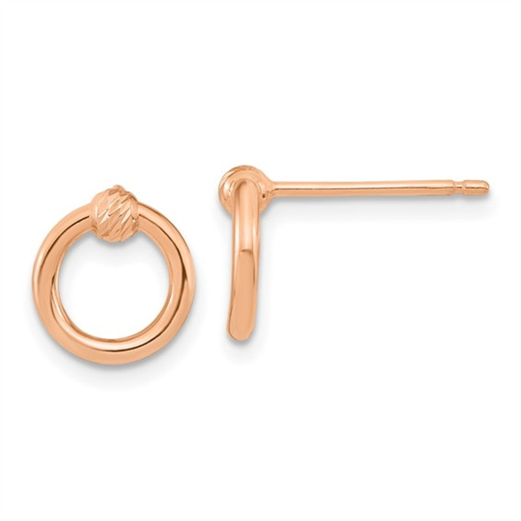 Stud Precious Metal Earrings 14 Karat Gold Rose