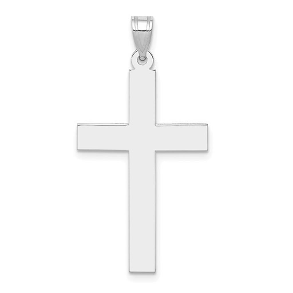 Simple Cross Pendant 14 KT White