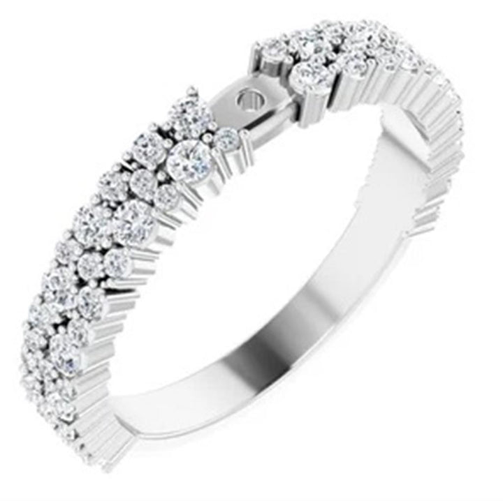 Solitare Accent Style Diamond Engagement Ring Alloy White 
(Center Stone Not Included)