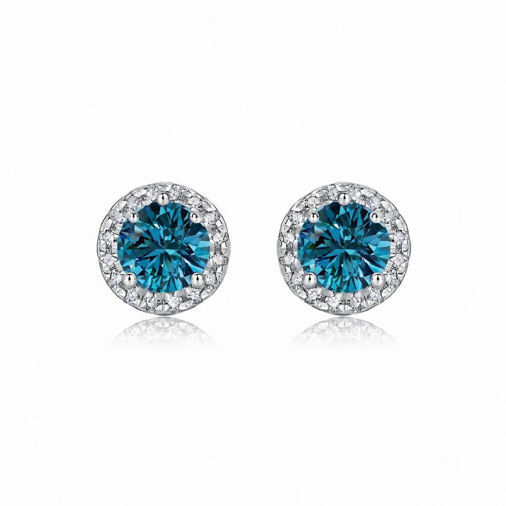 Precious Metal Earrings With Colored Stones
