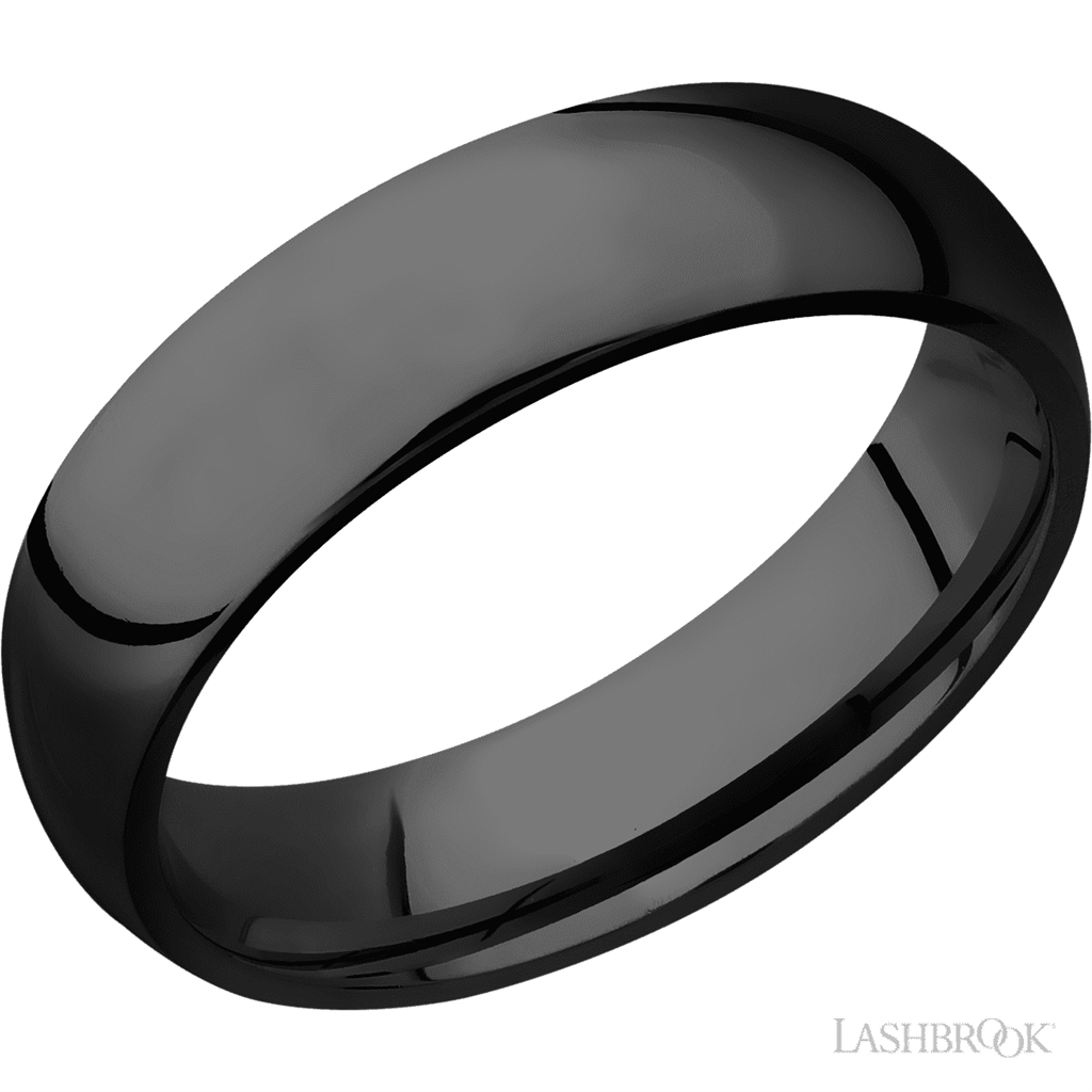 Black Zirconium Alternative Metal Ring 6mm wide Size 10