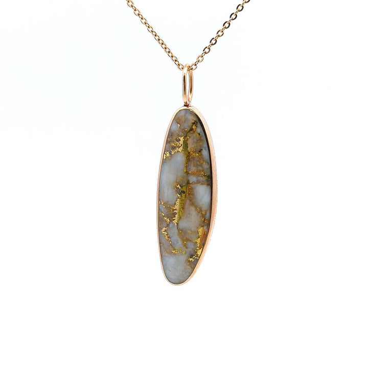 Bezel Set Solitare Pendants 18 Karat Gold Yellow with Cabochon Oval Golden Quartz
