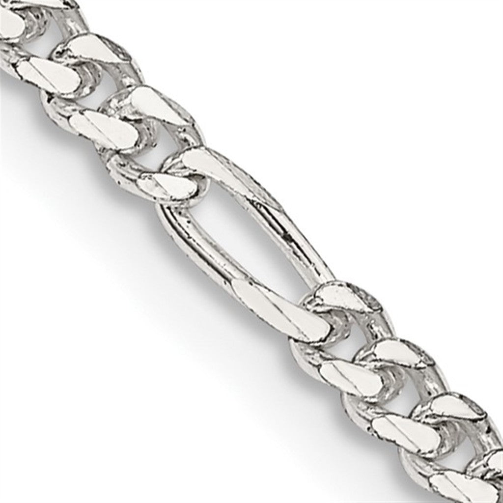 Sterling Silver 2.85 MM Figaro Chain 20" Long
