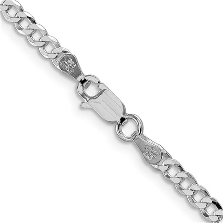 White Sterling Silver 3.2 MM Cable Chain 20" Long