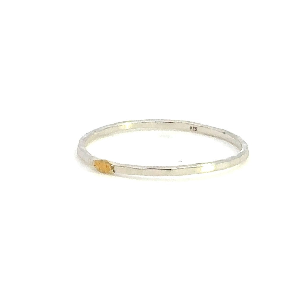 Alaskana Gold Nugget Womens Alaskan Gold Nugget Fashion Ring Sterling Silver & Alaskan Gold Nugget Size 5