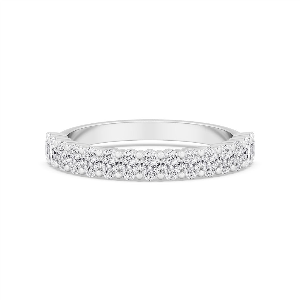 1/2 Anniversary Style Womens Wedding Band Lab Diamond 10 Karat White with Lab Diamonds size 6.5