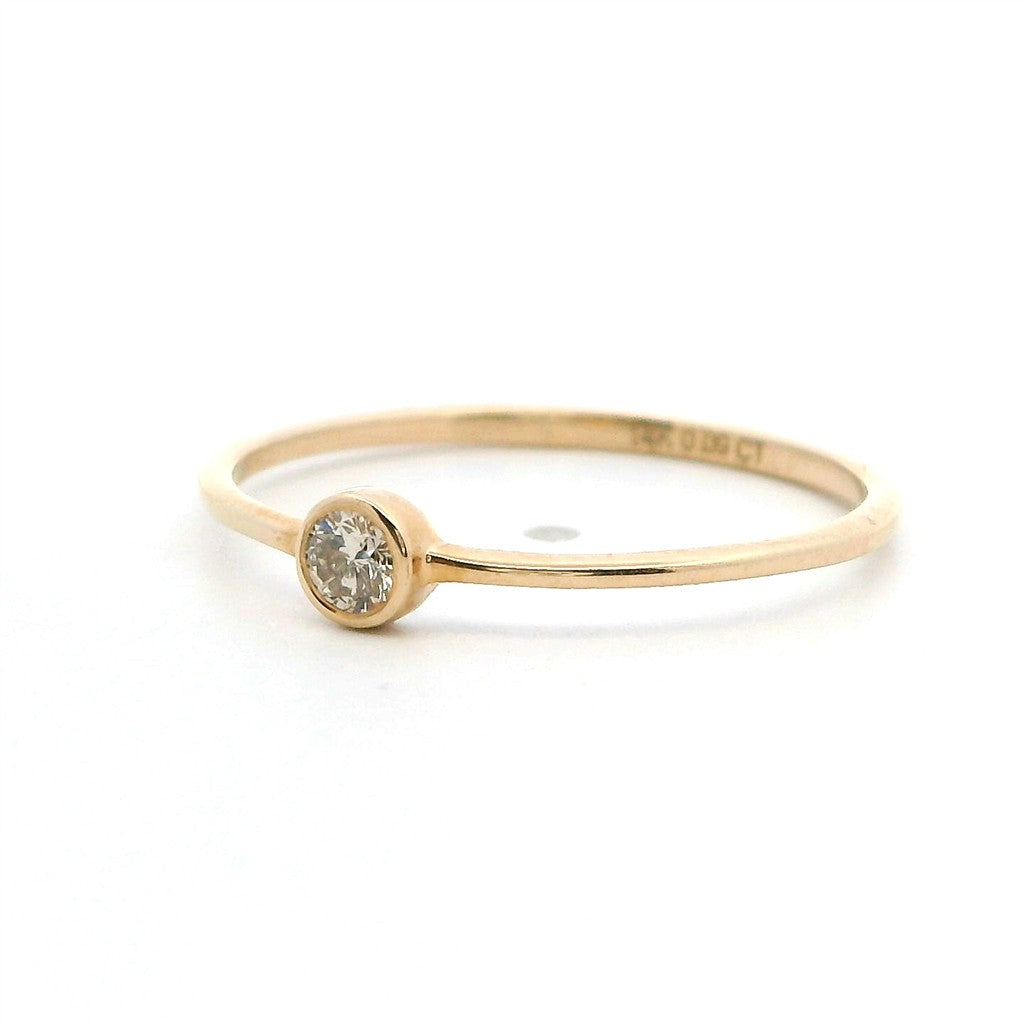 Promise Style Fashion Ring 14 Karat Yellow with Diamond size 7