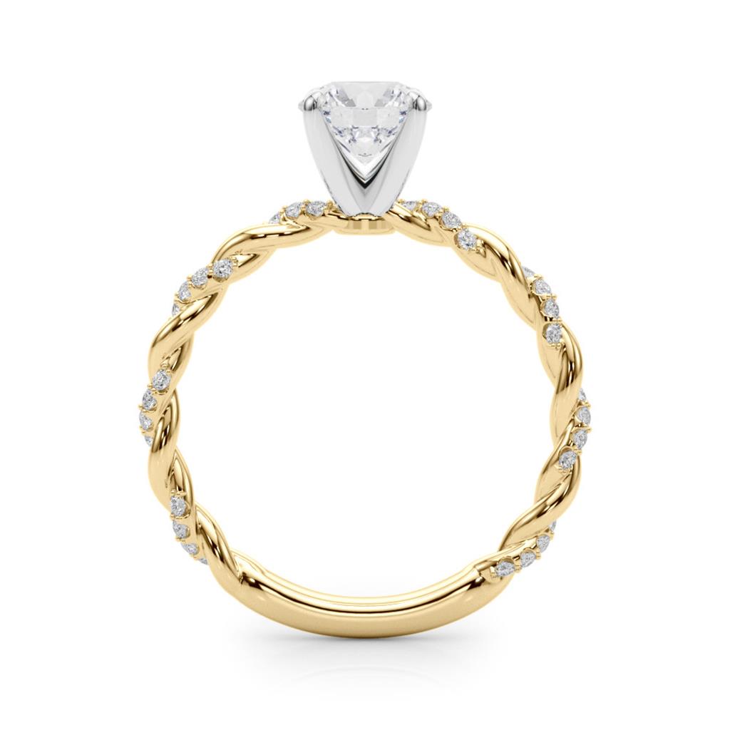 Contemporary Style Diamond Engagement Ring 14 Karat Gold Yellow 
(Center Stone Not Included)