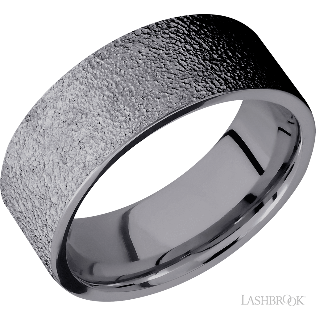 White Tantalum Alternative Metal Ring 8mm wide Size 10