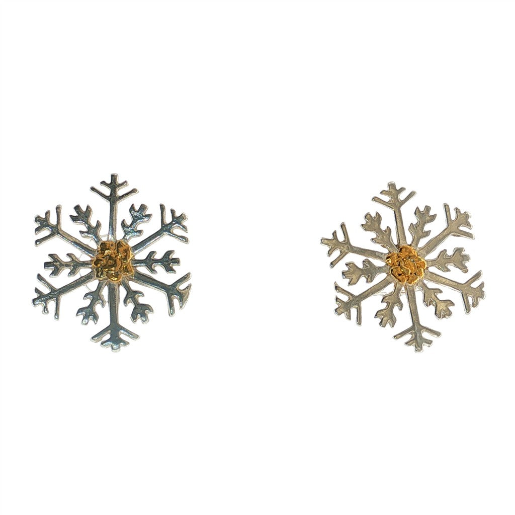 Sterling Silver Earrings Accented with Alaskan Gold Nuggets