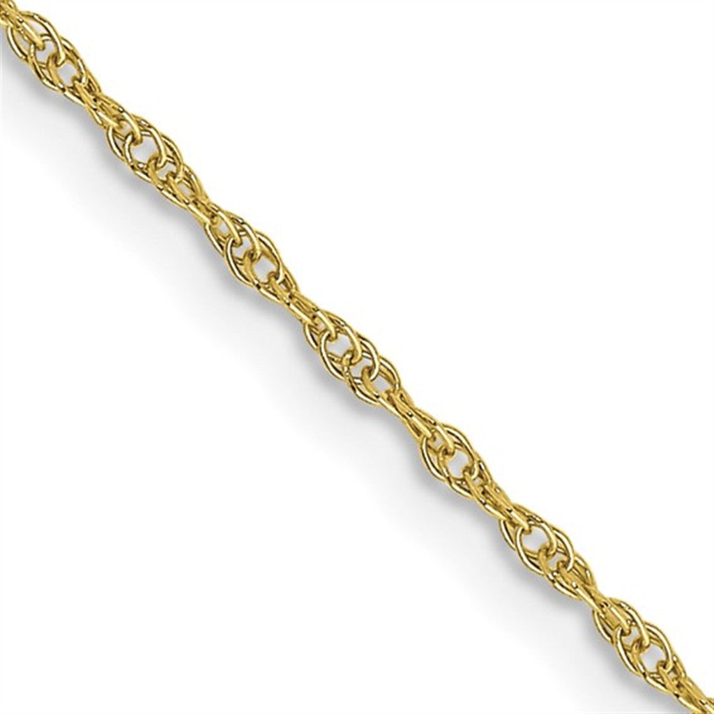Rope Carded Loose Link Chain 10 KT Yellow 0.95 MM Wide 18' In Length