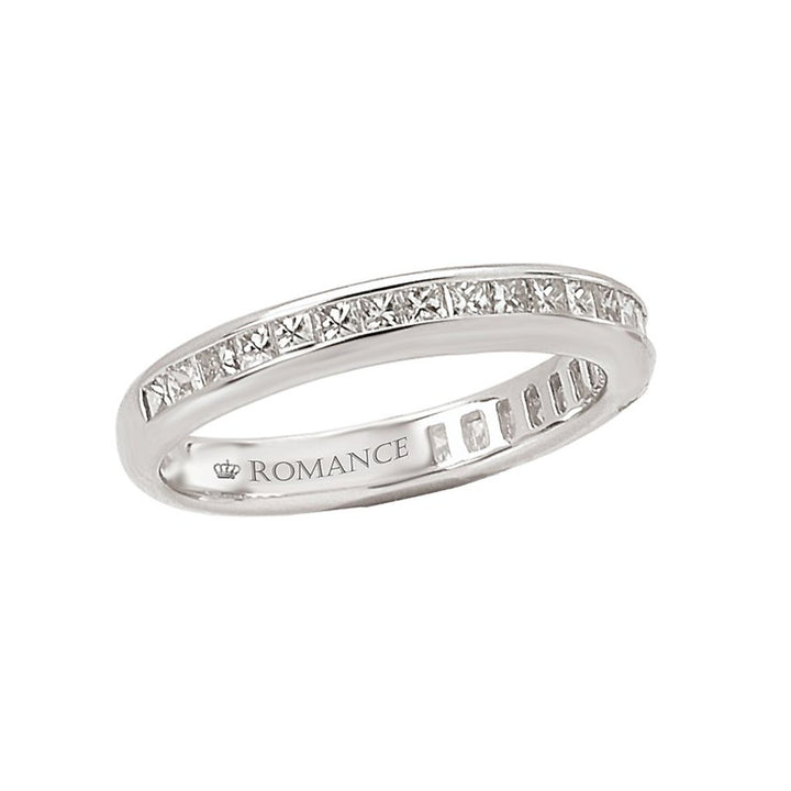 1/2 Anniversary Style Diamond Wedding Band 18 Karat Gold White with Diamonds size 6