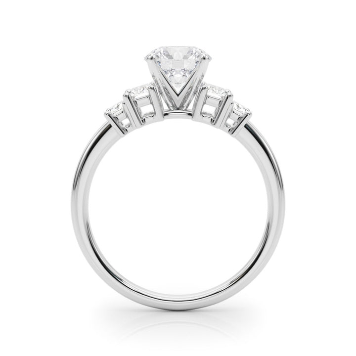 Contemporary Style Diamond Engagement Ring 14 Karat Gold White 
(Center Stone Not Included)