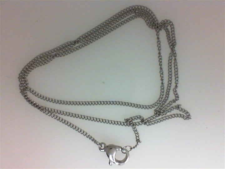 White Stainless Steel Cable Link Chain 1.3MM Wide 18" Long