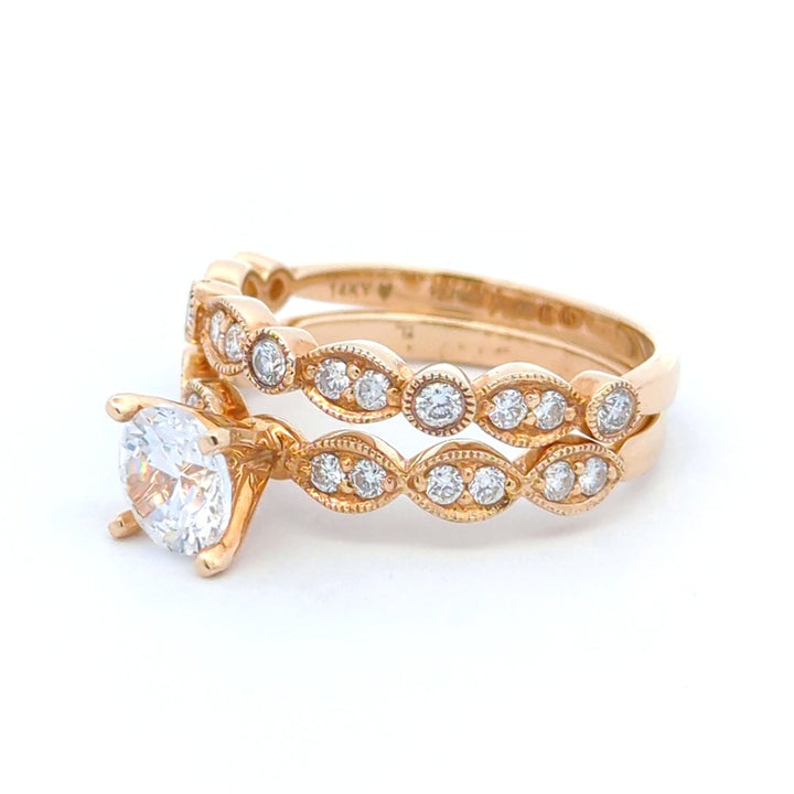 Solitare Accent Style Diamond Engagement Ring 14 Karat Gold Yellow 
(Center Stone Not Included)