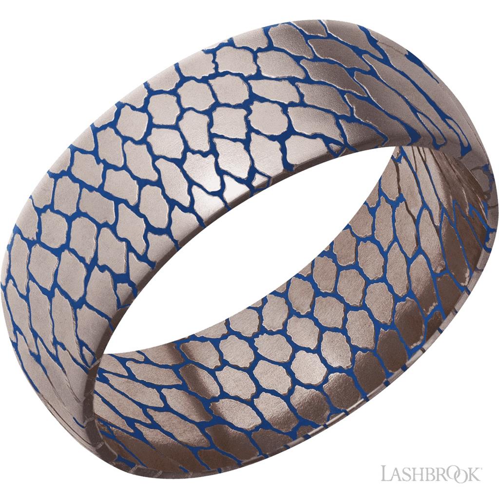 Blue Superconductor Alternative Metal Ring 8mm wide Size 10