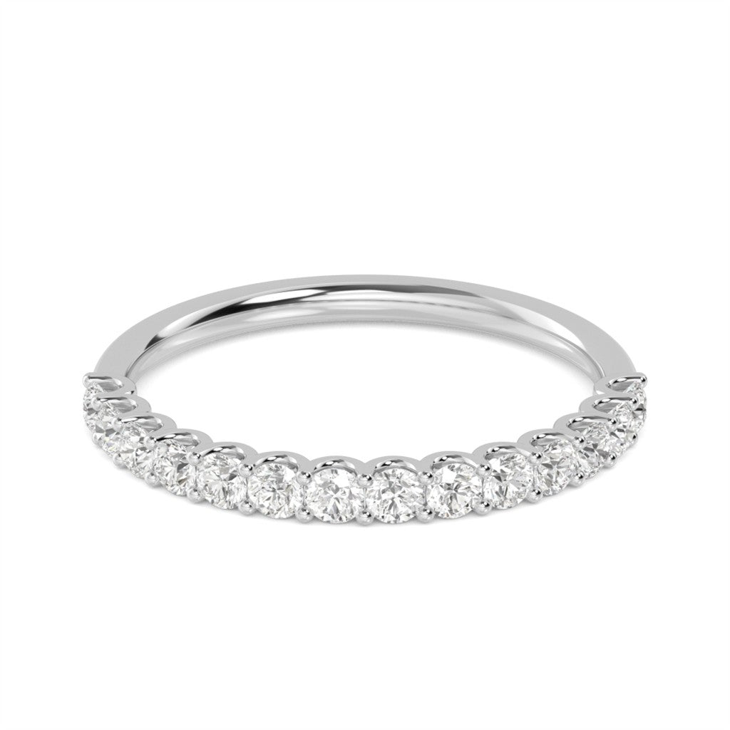 1/2 Anniversary Style Womens Wedding Band Lab Diamond 10 Karat White with Lab Diamonds size 6.5