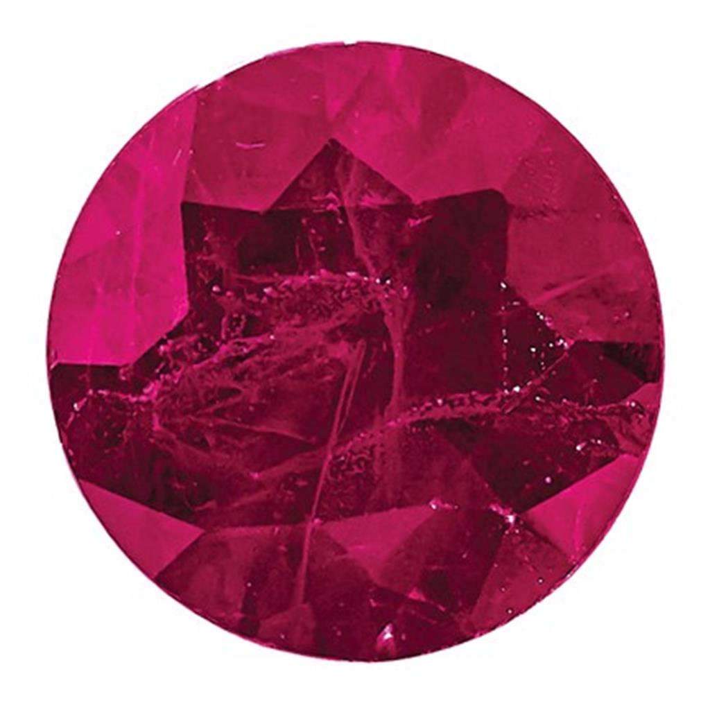 0.76 Carat Round Shape Ruby RedColor AA Clarity