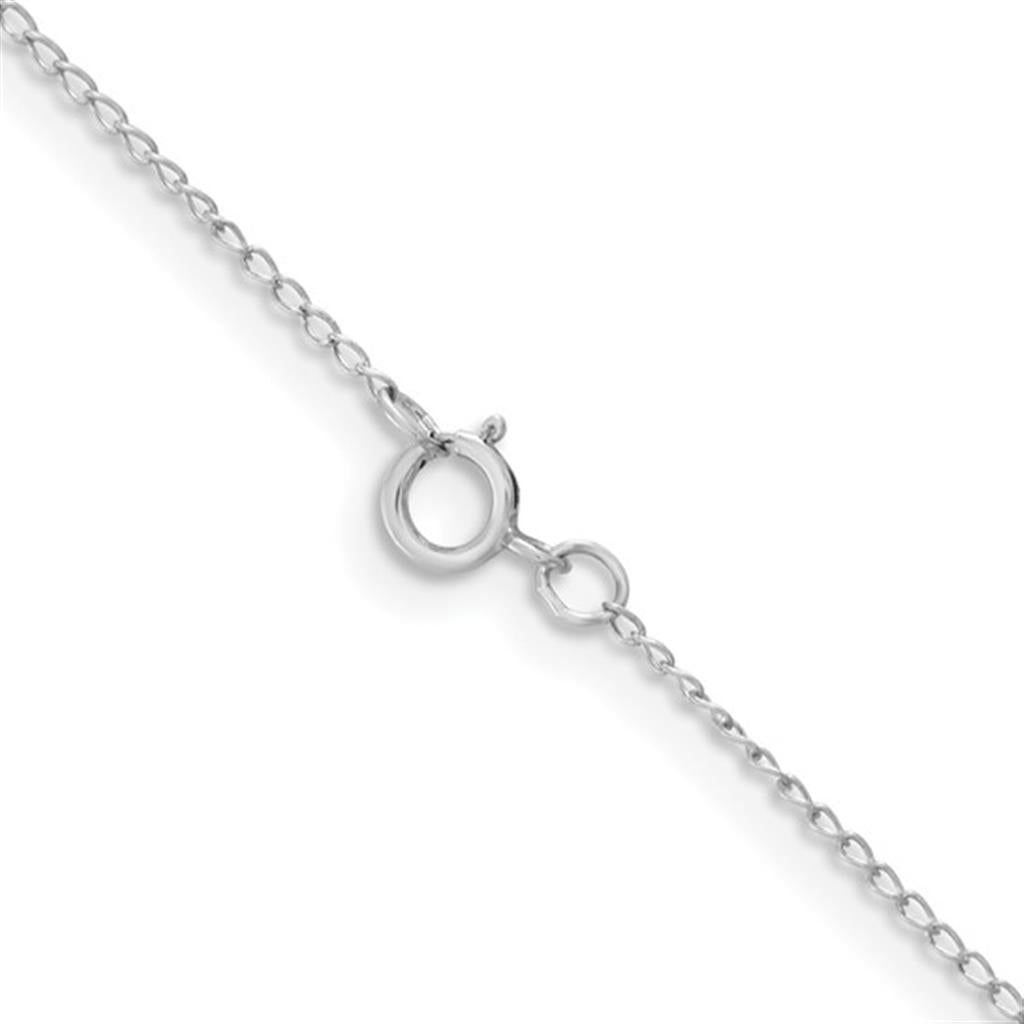 White Sterling Silver 1 MM Cable Chain 18" Long