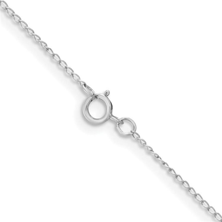 White Sterling Silver 1 MM Cable Chain 18" Long