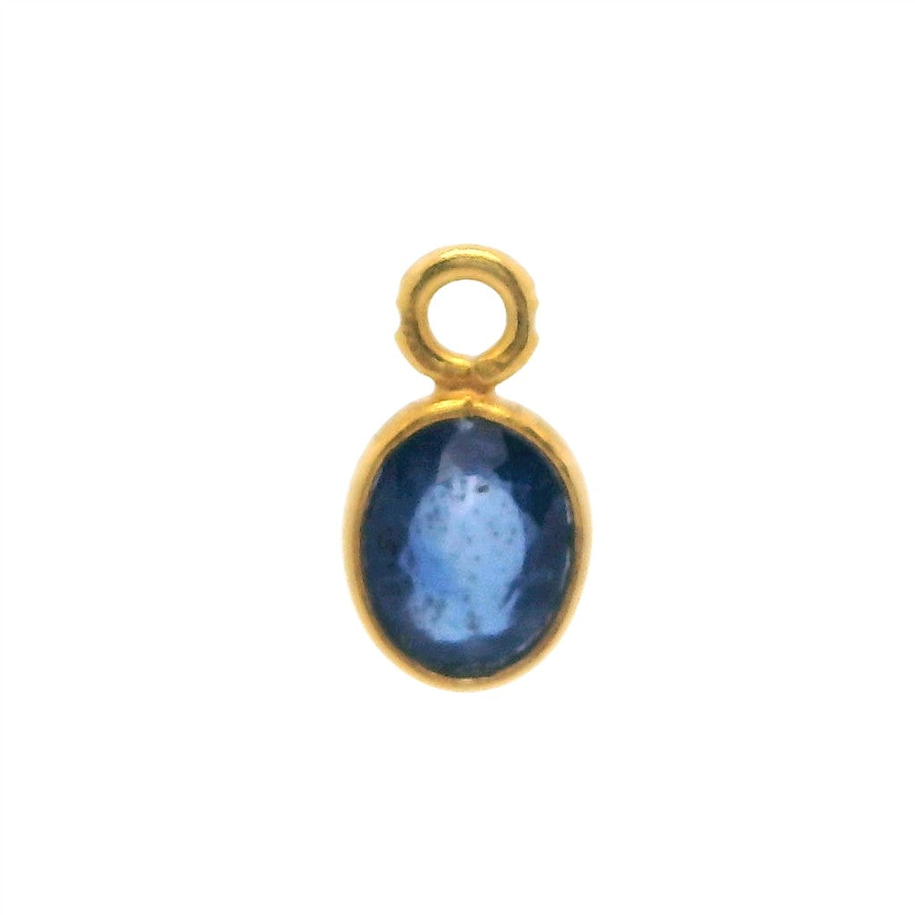 A Birth Stone Birth Stone Charm Yellow 18 Karat Blue Sapphire