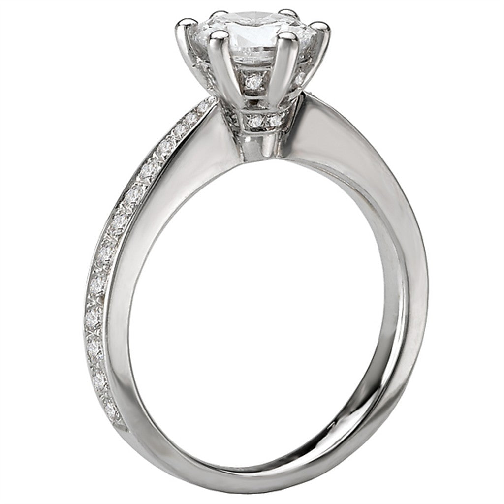 Solitare Accent Style Diamond Engagement Ring 14 Karat Gold White 
(Center Stone Not Included)