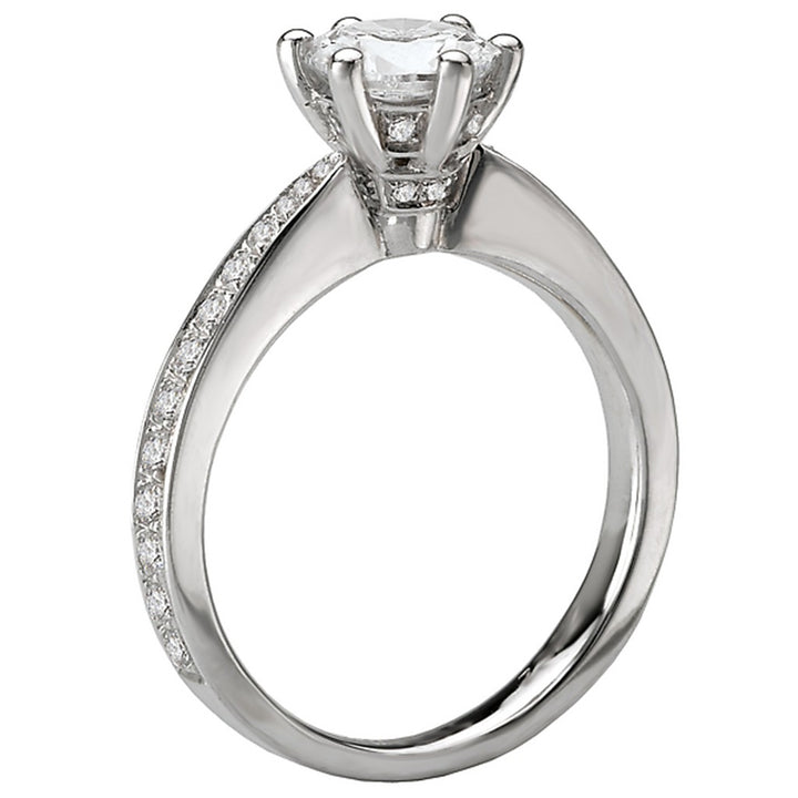 Solitare Accent Style Diamond Engagement Ring 14 Karat Gold White 
(Center Stone Not Included)