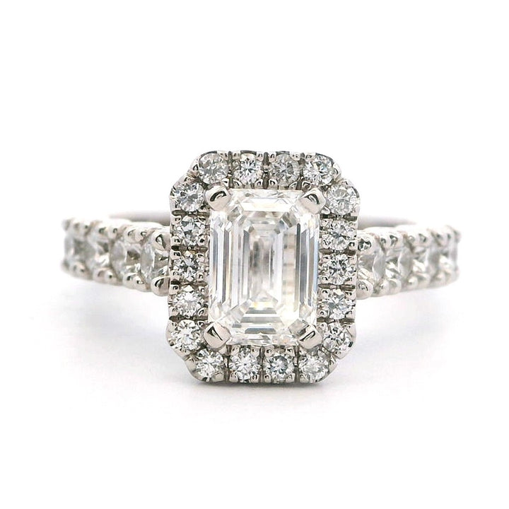 Halo Style Lab Diamond Engagement Ring14 Karat Gold White