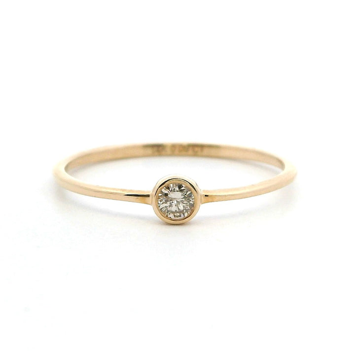 Promise Style Fashion Ring 14 Karat Yellow with Diamond size 7