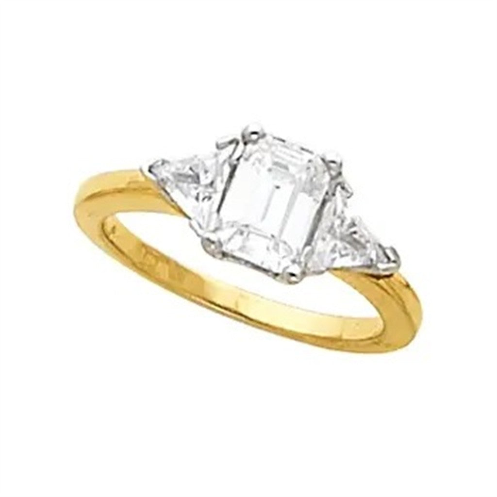 Three Stone Style Diamond Engagement RingBase Metal Yellow