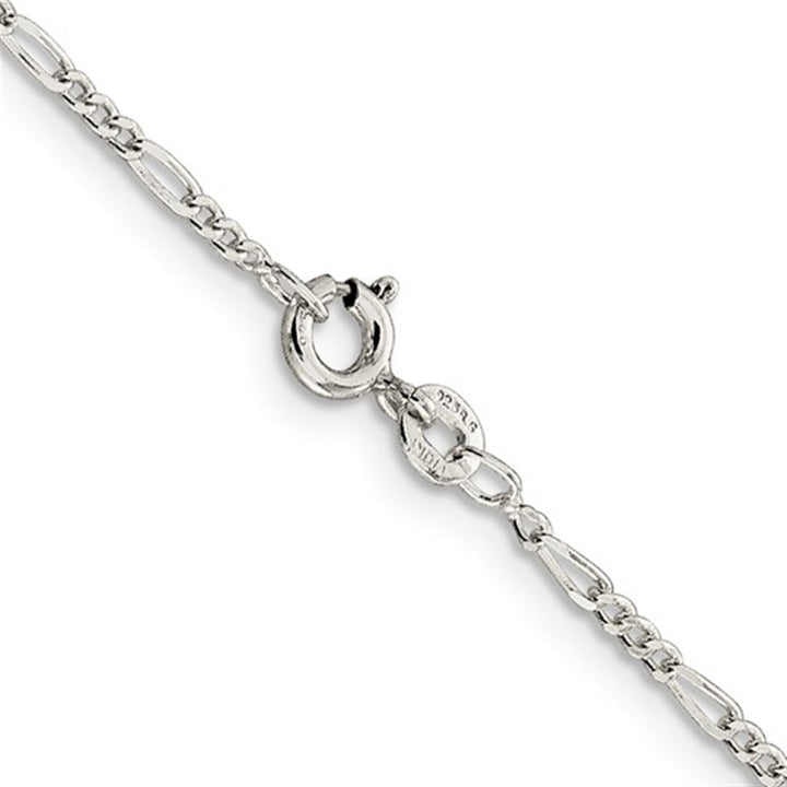 White Sterling Silver 1.75 MM Figaro Chain 16" Long