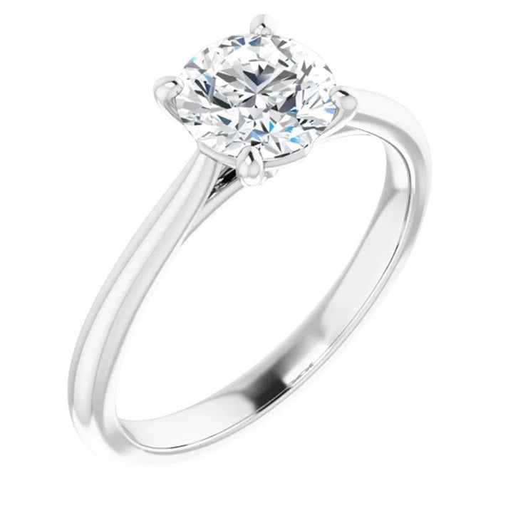 Solitare Style Diamond Engagement Ring 14 Karat Gold White 
(Center Stone Not Included)