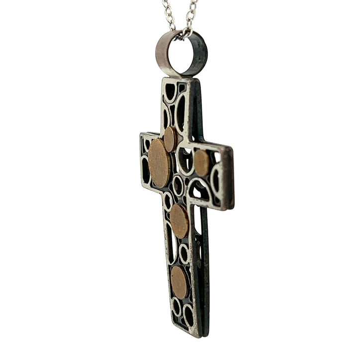Cross Style Ornate Pendant/ Charm Sterling Silver