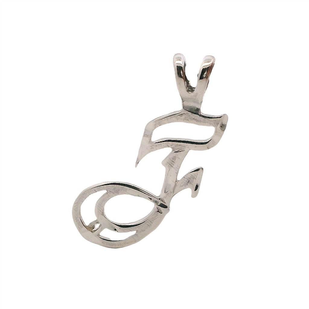 Drop Style Initial Pendant/ Charm Sterling Silver
