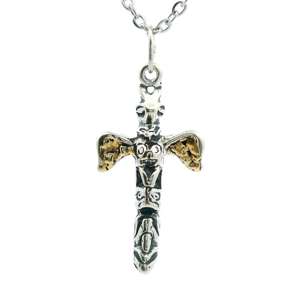 Drop Style Alaskana Pendant Sterling Silver & Alaskan Gold Nugget