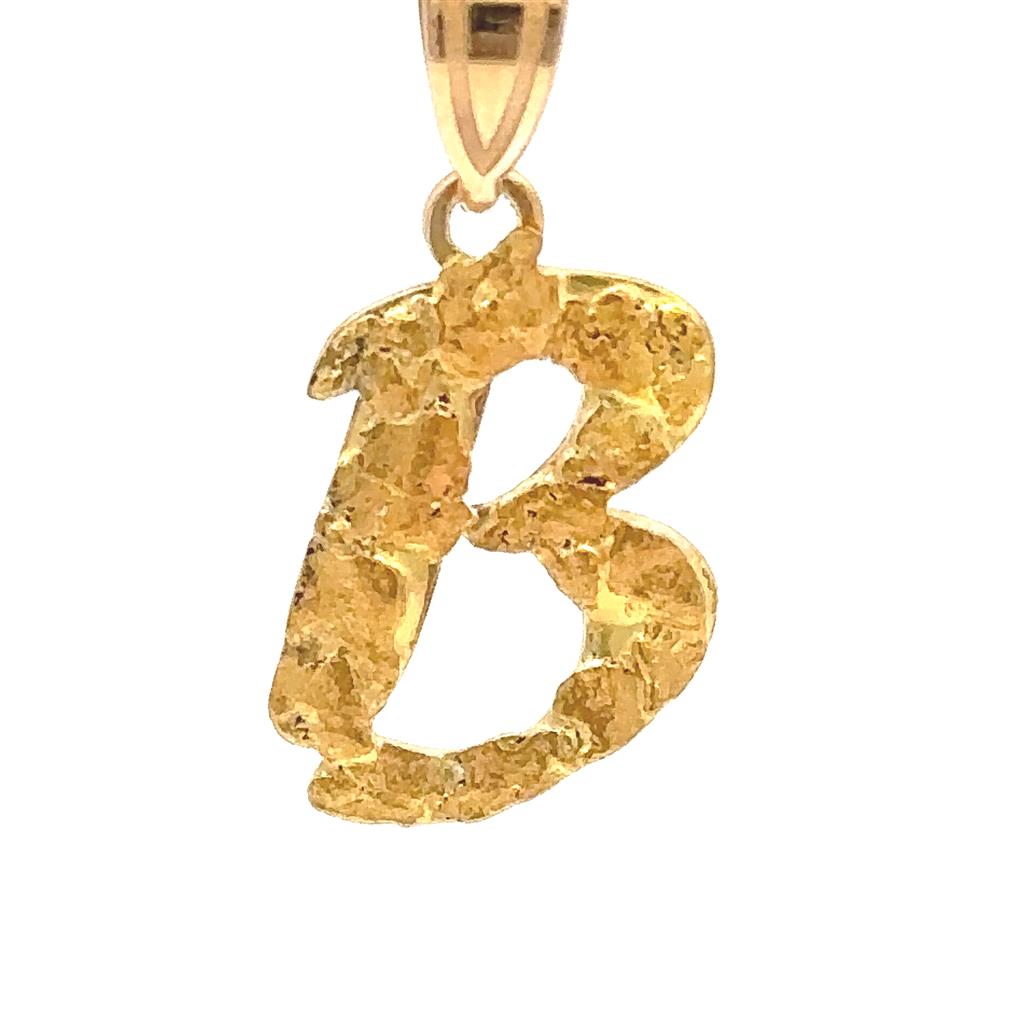 Drop Style Initial Pendant 14 KT