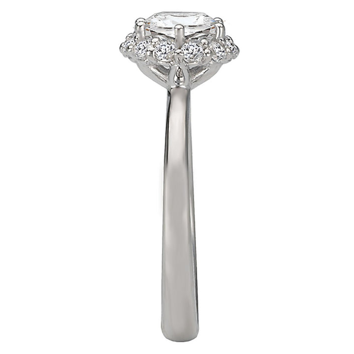 Halo Style Diamond Engagement Ring Sterling Silver White 
(Center Stone Not Included)