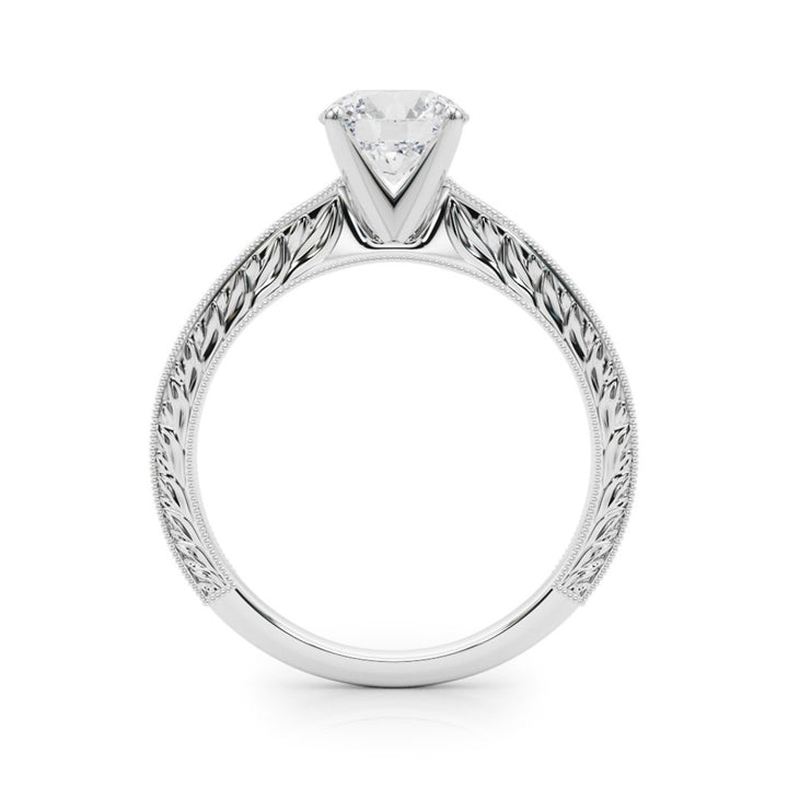 Vintage Style Engagement Ring White 14 Karat Size 7