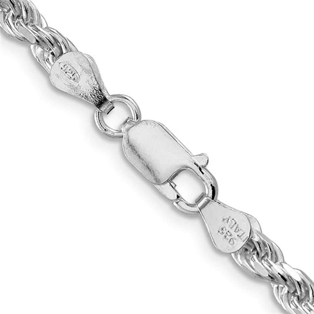 Sterling Silver 4.25 MM Rope Chain 20" Long